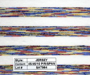 Jersey poly rayon spandex Multi Color Stripe 1/2''